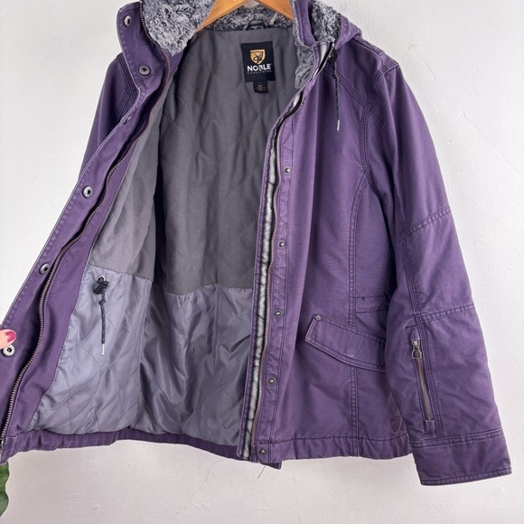 Noble Equestrian Stable Ready Purple Canvas Jacket Sz L - Picture 5 of 16
